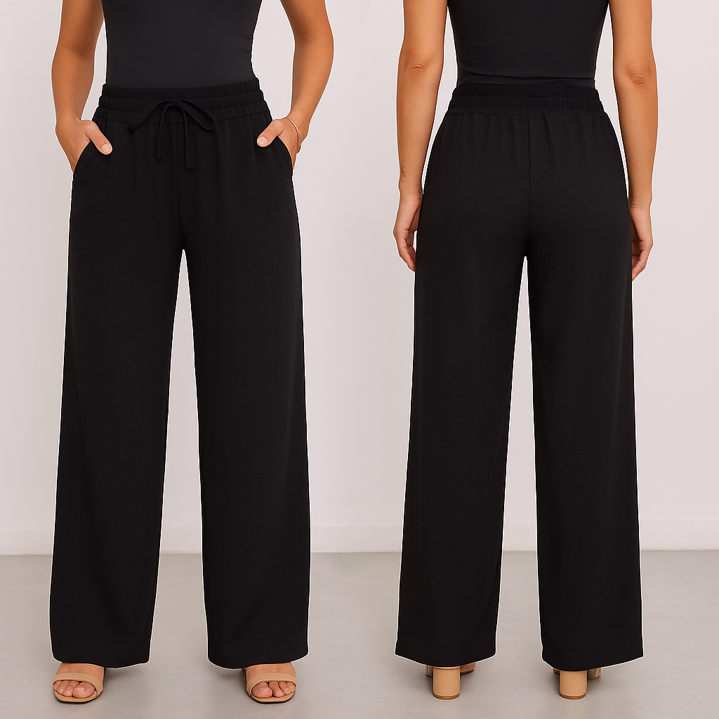 Kit 2 Calça Feminina Pantalona Duna | Cintura Alta com Bolso