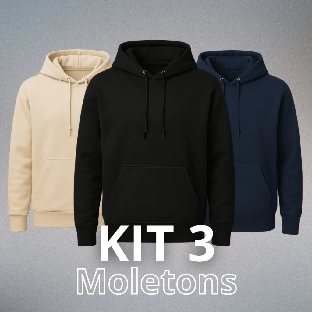 Kit 3 Moletons Canguru Com Capuz