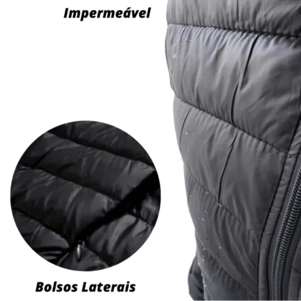 Kit Inverno Luva +Touca com gorro + Jaqueta Puffer