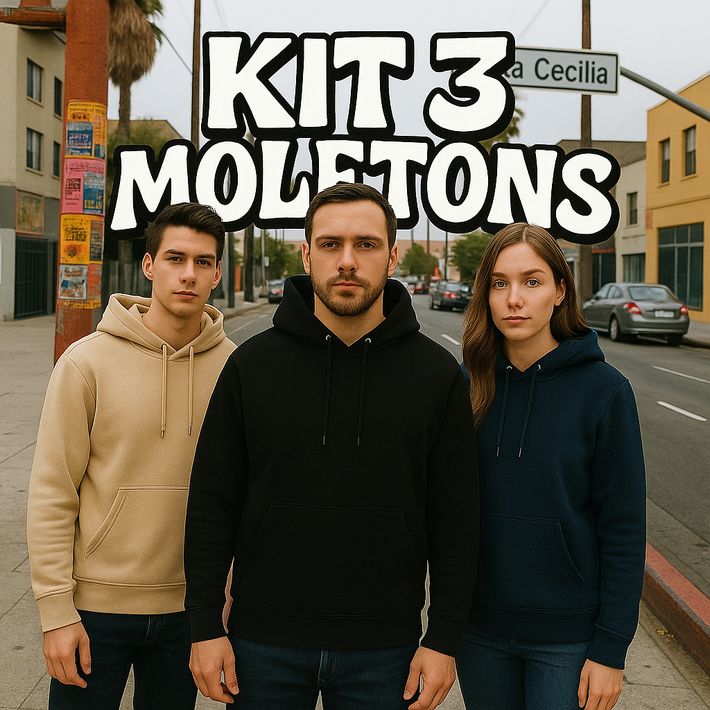 Kit 3 Moletons Canguru Com Capuz