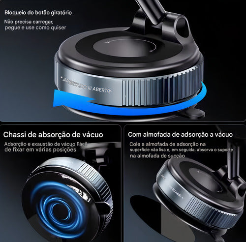 Suporte Magnético Universal Para Celular CarroMesa Vácuo