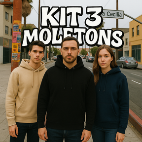 Kit 3 Moletons Canguru Com Capuz